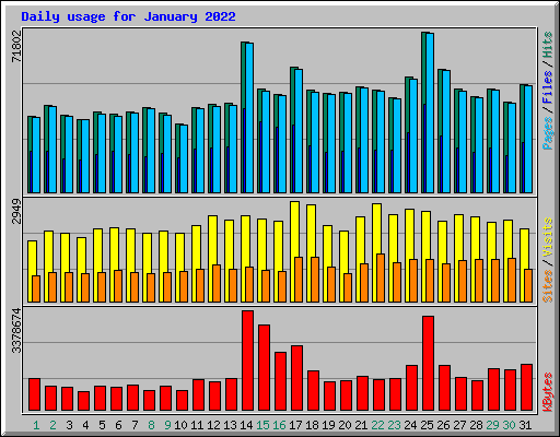 Daily usage for January 2022