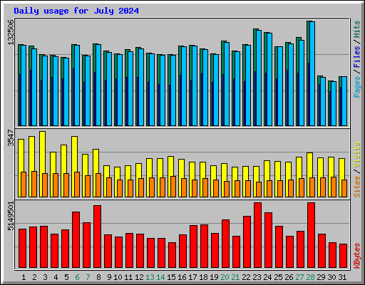 Daily usage for July 2024