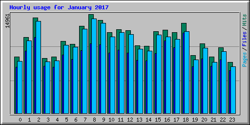 Hourly usage for January 2017