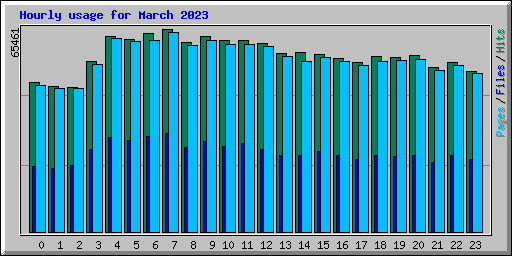 Hourly usage for March 2023