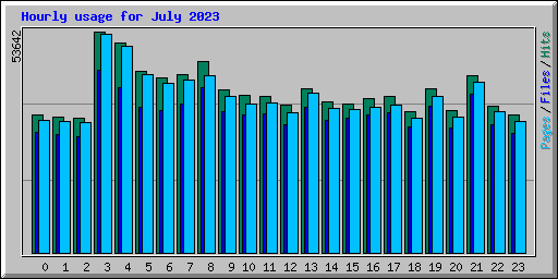 Hourly usage for July 2023