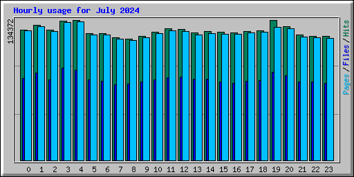 Hourly usage for July 2024